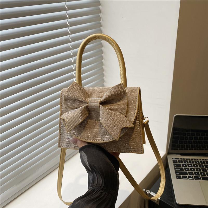 

Новая вечерняя сумка, роскошная, с полным бриллиантовым бантом, сумочка, блестящая свадебная сумка золотой