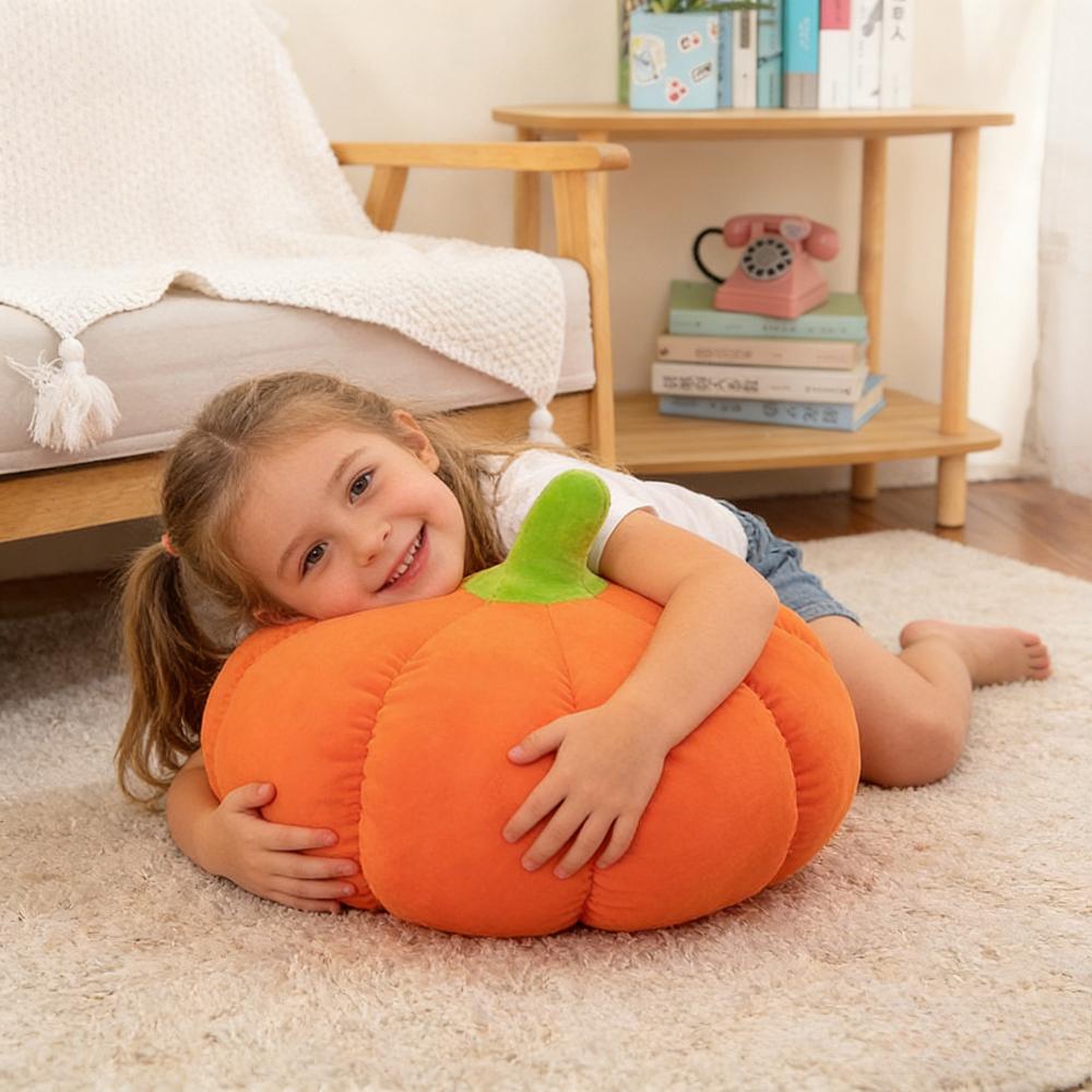 Soft Plush Pumpkin Pillow - Halloween Decorative Cushion, Stuffed Toy for Home & Car, Cute Gift for Kids & Adults