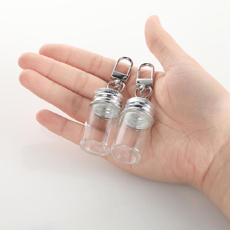 5 Pièces Porte-clés Bouteille en Verre Miniature Artistique Décoration Suspendue pour Sac à Dos Porte-clés Pour Cacher des Notes Secrètes et des Décorations