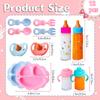 Pretend Play Baby Doll Care Feeding Set Toy Doll Accessories Set With Pacifier Disappearing Milk & Juice Bottles Tableware Gift