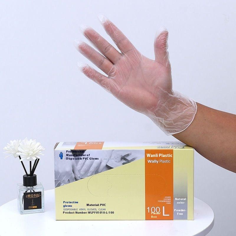 100 st/låda Engångshandskar av PVC Förtjockade Livsmedelsklassade Cateringkök Diskmaskin Plast Genomskinliga och Hållbara