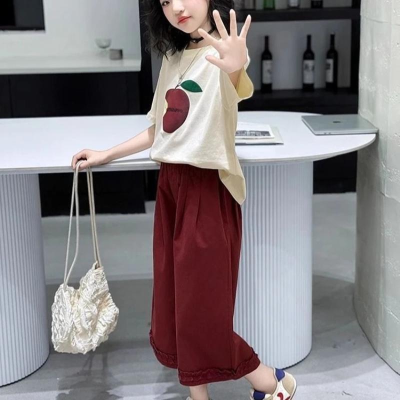 Girls Summer Short Sleeve T-Shirt Design Big Kids Trendy Cool Outfit Fashion Versatile Cute Princess Inspired Casual Top