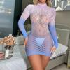 Sexy One-Piece Netting Color Gradient Jumpsuit Bodysuit Erotic Lingerie Beach Wear Teddies Clothes