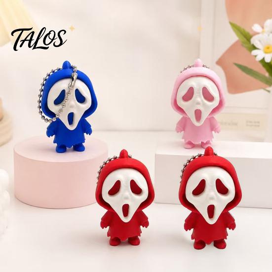 Portable Bag Accessory Mini Screaming Skeleton Keychain Pendant, 3D Printed Halloween Toy Hanging Decor, Backpack Schoolbag Purse Charm Accessories