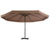 500 Cm Aluminum Mast Sun Umbrella In Taupe