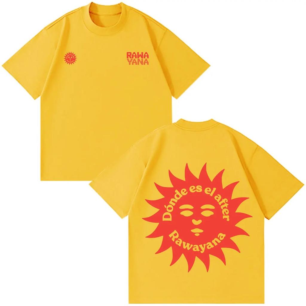 2026 Rawayana ¿Donde Es El After_ Tour Graphics Tshirt Men Women Hip-hop T-shirt Summer Loose Casual Cotton Aesthetic Trendy T-shirts