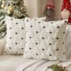 Weihnachtsbaum Kunstfell Kissenbezüge Stickerei Flauschige Plüsch Akzent Kissenbezüge Plüsch Kissenbezug für Wohnzimmer Schlafzimmer Sofa