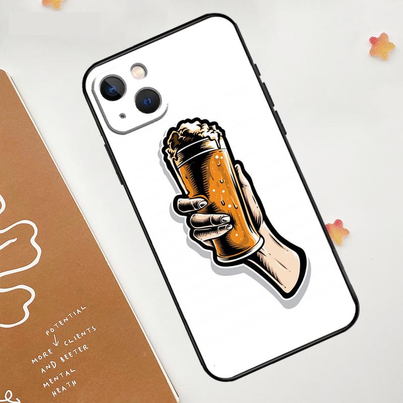 Beer Cup Case For Apple iPhone 16 15 14 12 11 13 Pro Max Mini XR 15 16 Plus 16e Protective Cover