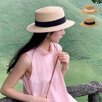 Dames Zomer Strooien Hoed Brede Rand Raffia Hoed