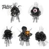 Day of The Dead Wrist Decor Gothic Flower Corsage for Halloween Party, Black Wedding Corsage, Romantic Floral Accessory Prom, Bride, Groom, Bridesmaid