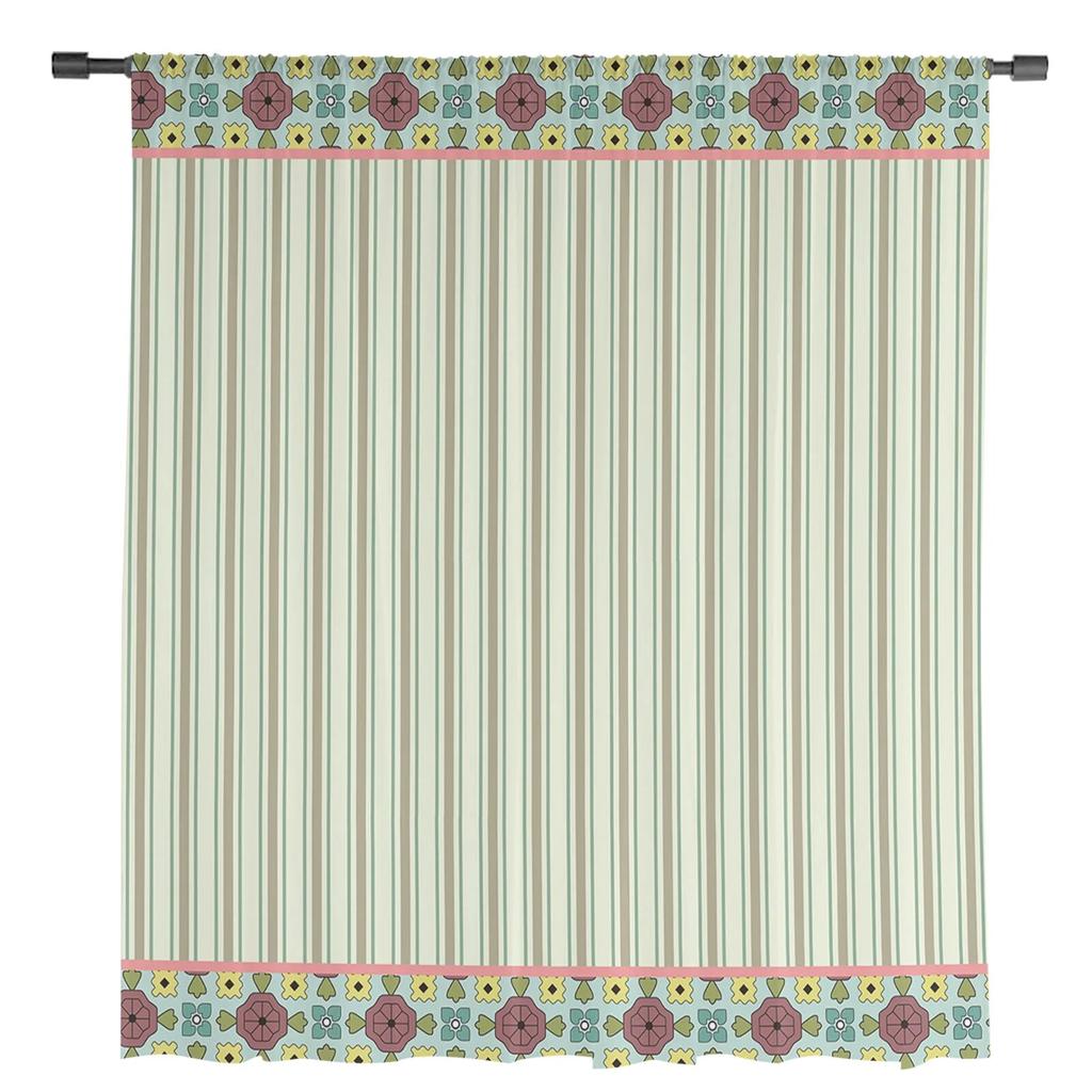 Floral Stripes Sheer Curtains For Living Room Bedroom Tulle Curtain For Kitchen Voile Curtain Blind Panels