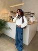 Women's Star-Patterned Loose Straight-Leg Jeans - New European & American Style