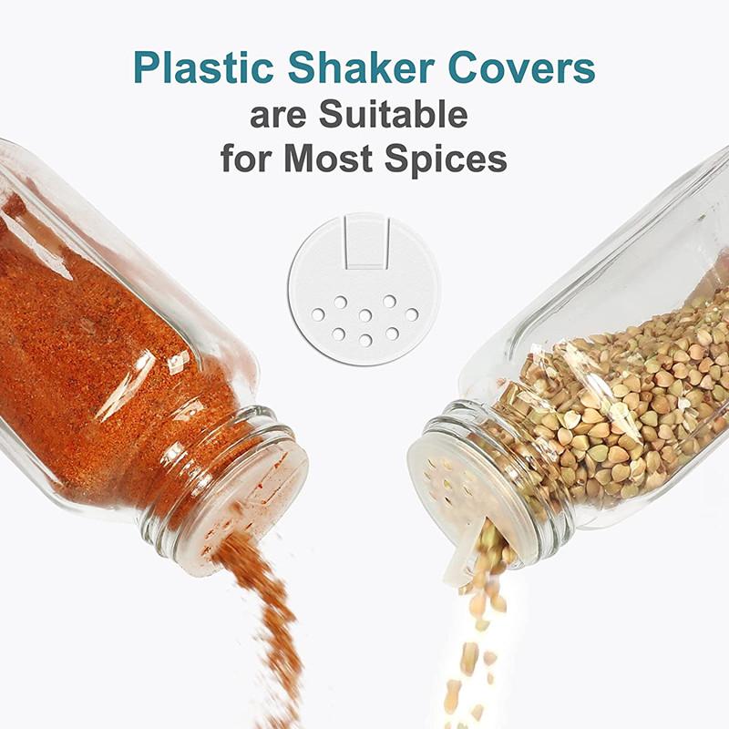 12 Extra Thick Glass Spice Jars Square Jar 12 Spice Jars with Airtight Lid Pour/Sifter Lid 24 Spice Labels, Funnel Set