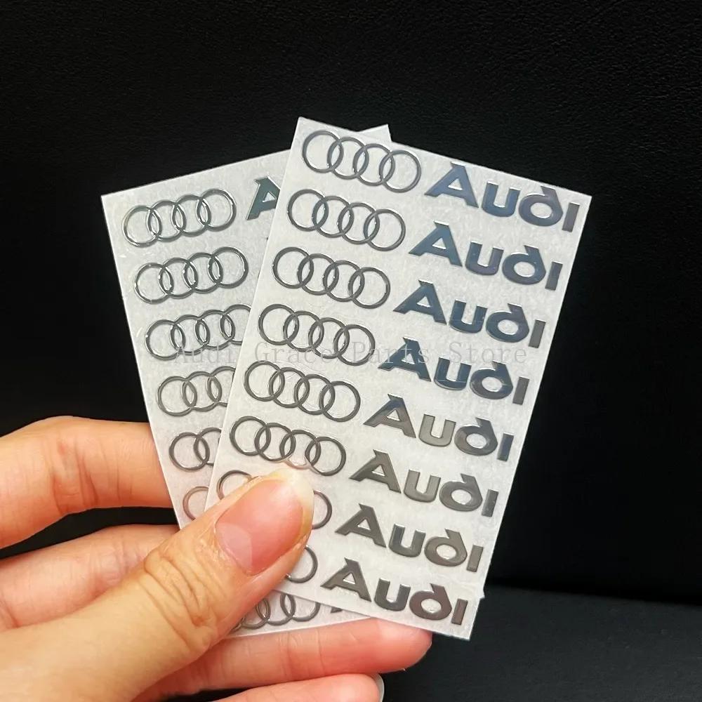 4/8PCS For 5hbrz A3 A4 A5 A6 A7 Q3 Q7 Q8 TT Center Console Display Door Handle Window StickerCar Metal Sticker Modified Car Logo hbrz5
