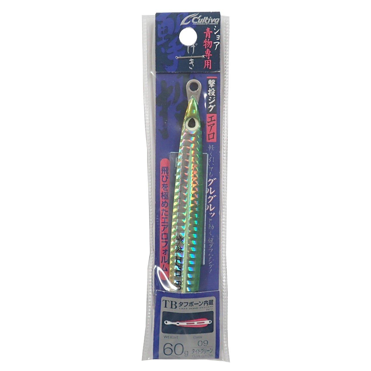 

OWNER Metal Jig Lure Shooting Jig Aero 60g Tide Green GJA-60 #9