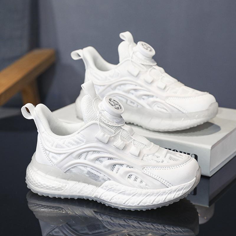Classmate boys sports shoes 2025 spring and autumn new running shoes summer mesh buttons children's breathable single mesh shoes