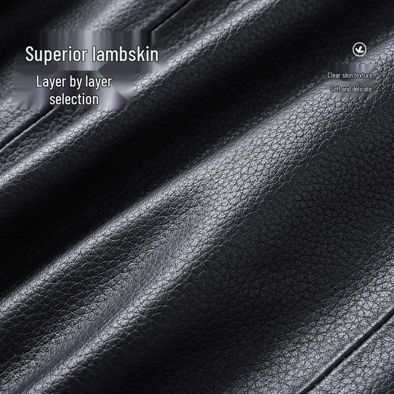 Fu Ting Men's Premium Lychee Grain Lambskin Leather Jacket