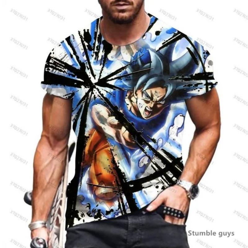2026 Summer Anime Leisure Short-Sleeved Naruto Uzumaki Print 3D T-Shirt for Men - Adult Casual Shirt