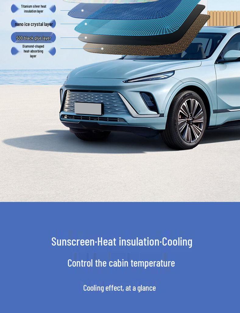 Car Windshield Sunshade Umbrella: Heat Insulation, Blackout Curtain, Sun Protection for Small Cars