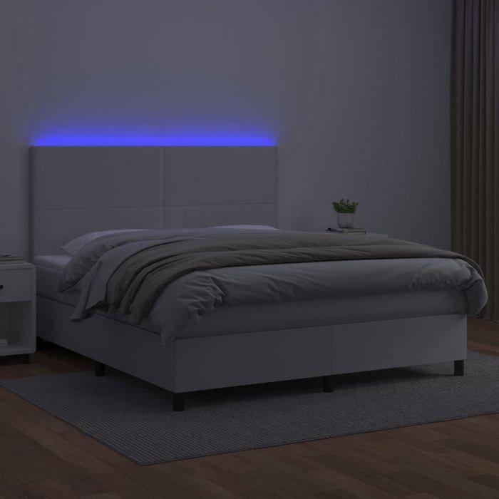 Maison Exclusive - Sommier à lattes de lit avec matelas et LED Blanc 180x200 cm