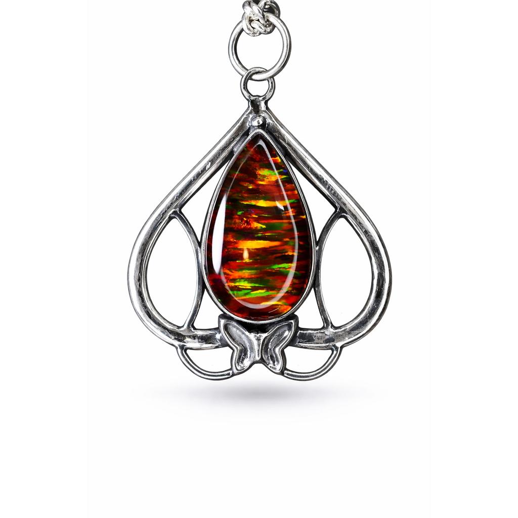 Natural Opal Pendant 44.15 ct Pear Cut Stone Silver Jewelry October Birthstone for Gem Collections