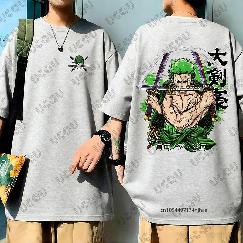2026 Sommer Roronoa Zoro Cartoon Grafik Herren und Damen Baumwolle T-Shirt Kurzarm Cosplay T-Shirts Freizeit Oberteile