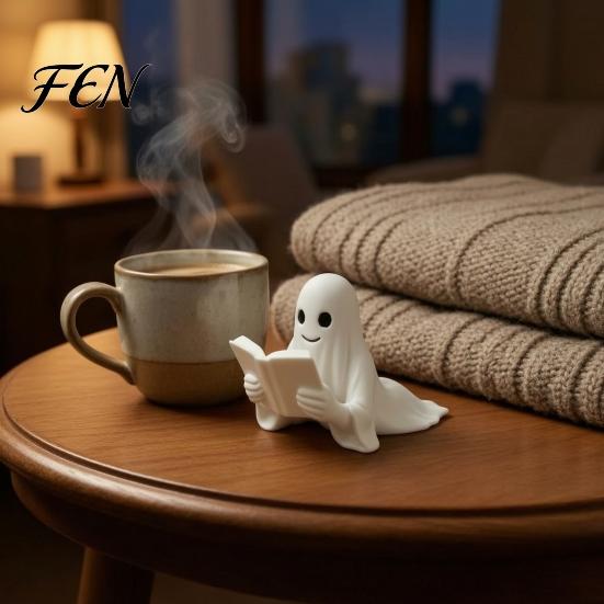 Halloween Party Favors Ghost Reading Book Bookmark, 3D Printed Page Marker, Practical Clips Lightweight PLA Clip for Students And Office Supplies