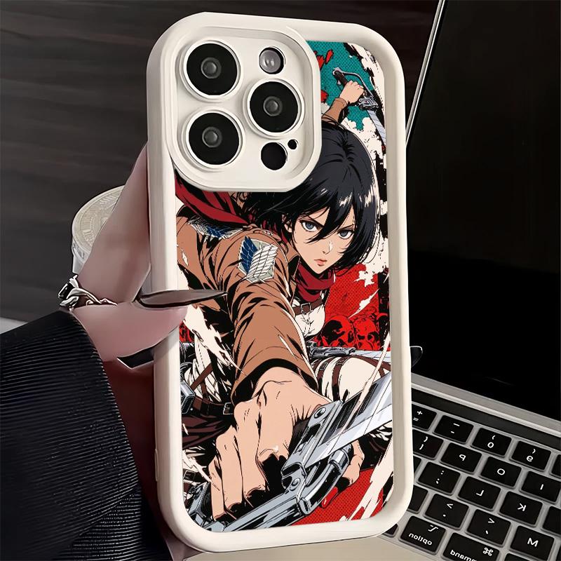 Phone Case for iPhone 17 Air 16E 15 16 Pro Max A-Attack On T-Titan Mikasa Cover 14 Plus 13 12 Mini Soft Shell Silicone Fundas