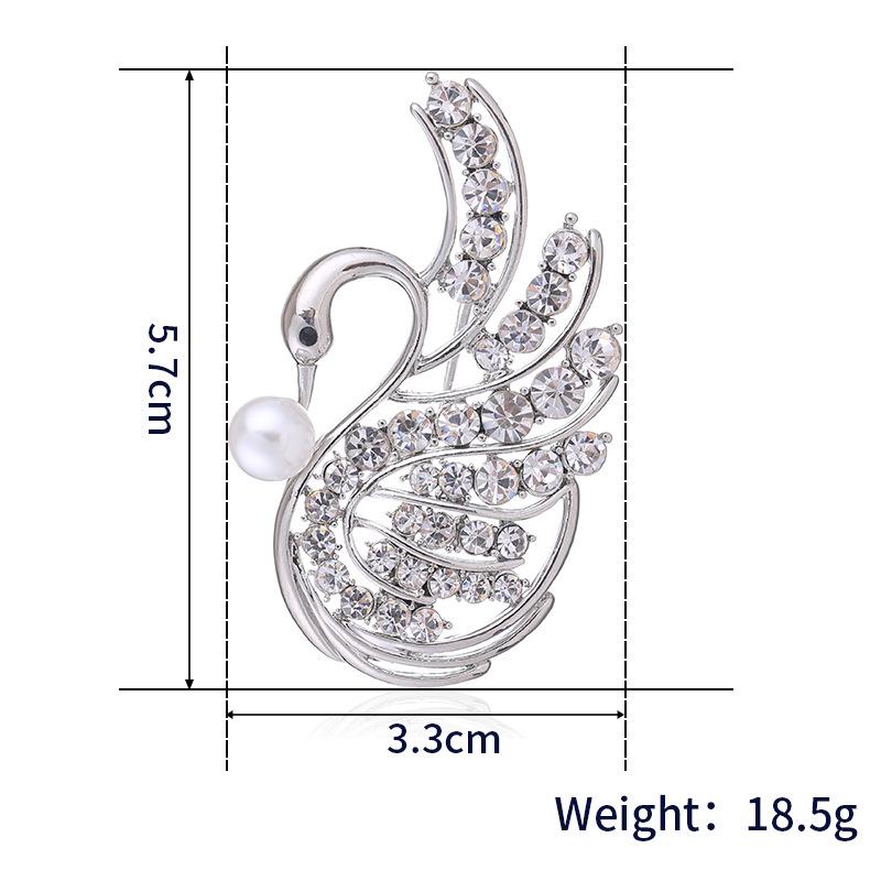 White Swan Brooch: Elegant Rhinestone Animal Pin for Women, High-Design Anti-Exposure Accessory