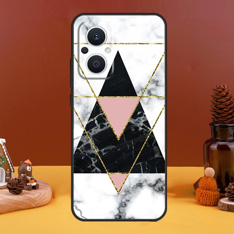 Geometric Marble Case For OPPO Reno 10 Pro 11 F 4 5 6 7 8 Lite 4Z 5Z 8T OPPO Find X5 X2 X3 Lite X6 Pro Cover