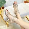 Roman Style Rhinestones Woman Shoes Open Toe High Heels Sandals for Women On Sale Vip Vintage Sales Designer Quality Casual Shoe