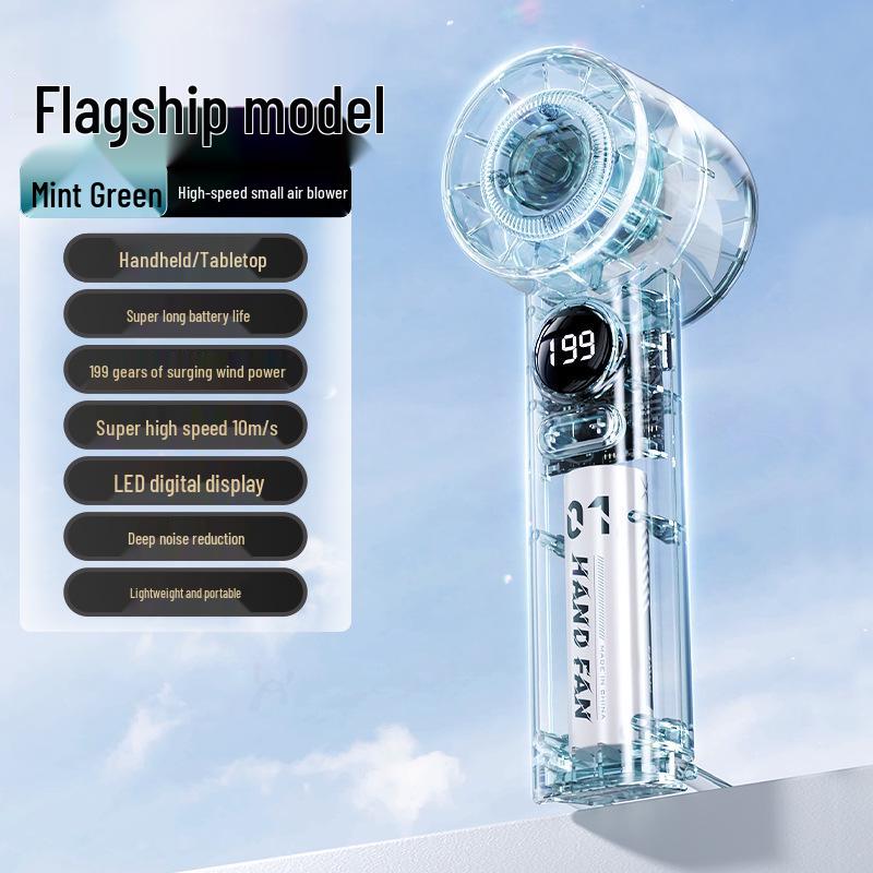 High-Speed Handheld Mini Air Cannon Fan for Students, Babies, and Gift-Giving - Portable for Blowing Food and Eyelashes.