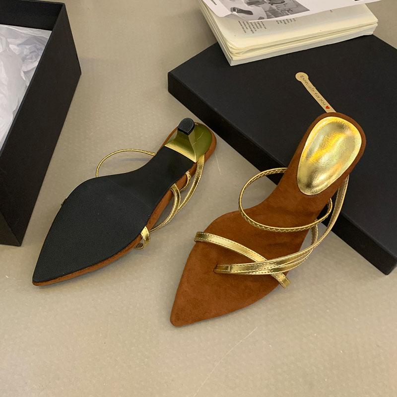 Fashion Fashion Pointed Toe Women Heels Pumps Shoes Slip On Footwear Shallow Ladies High Heels Shoes Female Slides Sandals Flip Flops