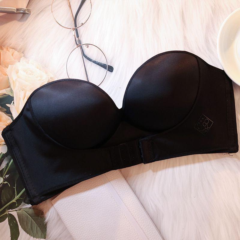 Unsichtbare Unterwäsche, BH mit Vorderverschluss, ultraweiches, trägerloses, nahtloses Bralette für alle Anlässe