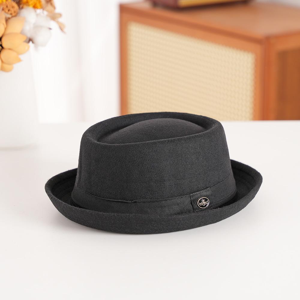 Wool Felt Bowler Hat with Textured Crown & Rolled Brim | British Vintage Style | Unisex Autumn Winter Casual Fedora
