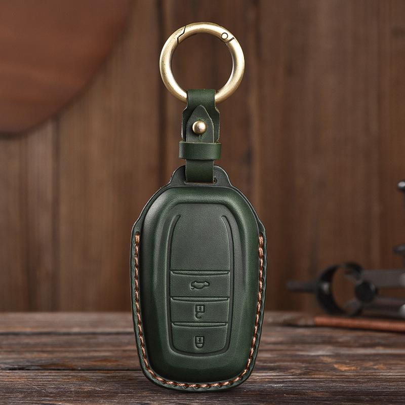 Retro Old Style Handmade Real Cowhide Car Key Cover for Toyota Bag Case