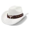 Autumn and Winter Fashion Furry Cow Head Accessories Top Hat Versatile Soft Feel Western Cowboy Hat Personalized Grassland Knight Hat
