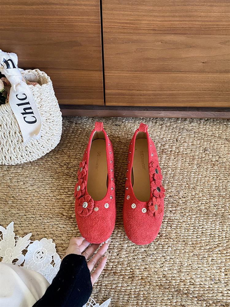 Leather Soft Sole Flat Bottom Retro Doudou Mary Jane Single Shoes Women's 2025 Fashion with Skirt Ballet Grandma Shoes Trend