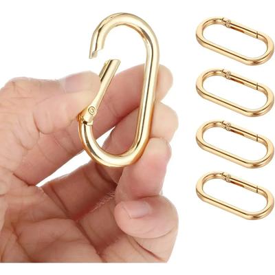 5 Pcs Spring O Ring Clip Oval Shape Snap Clip Key Rings Purse Strap Extender Clip Metal Spring Key Ring Keychain Round Buckle