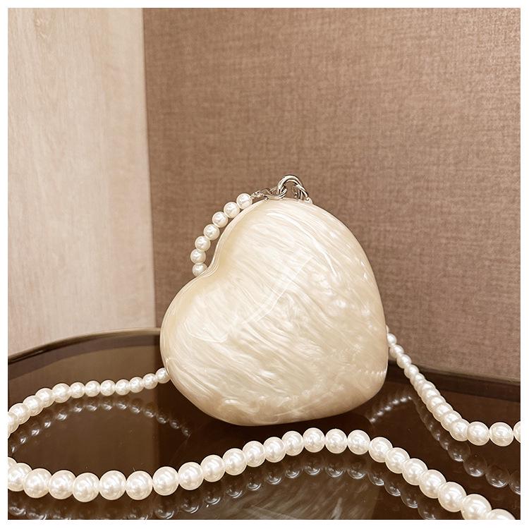 Heart-Shaped Acrylic Evening Crossbody Bag for Women