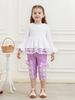 Süßes Kleinkind Mädchen Set Rüschenärmel Oberteil 0-2 Jahre Schleifen Hose 2-teiliges Outfit Neugeborenes Baby Mädchen Kleidung Prinzessin Stil Sommer Frühling