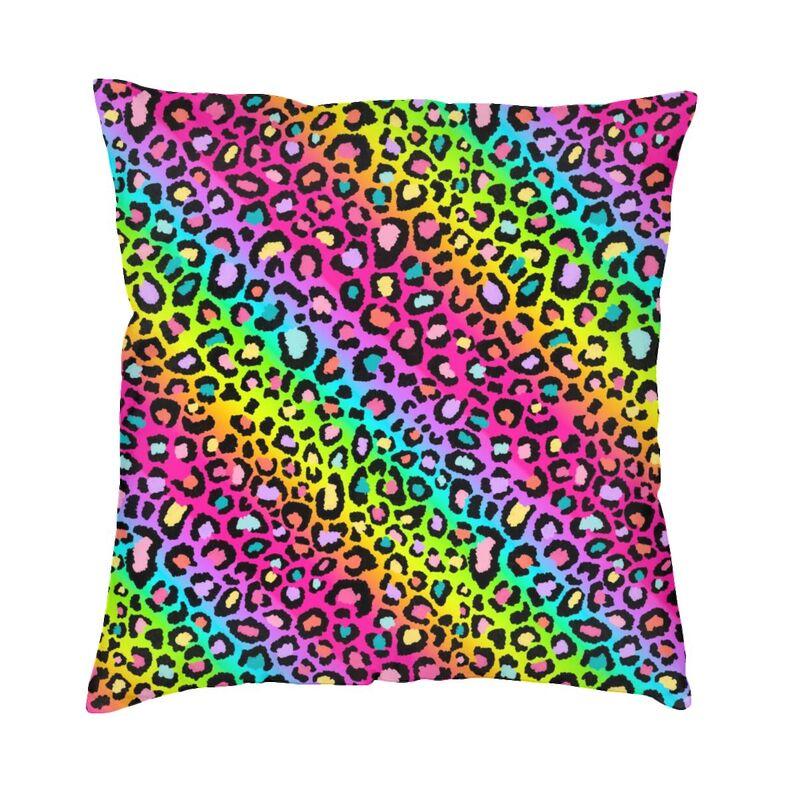 Custom Brown Leopard Print Pillow Case 40X40Cm Living Room Decoration Modern Animal Cheetah Skin Chair Cushion Square Pillowcase