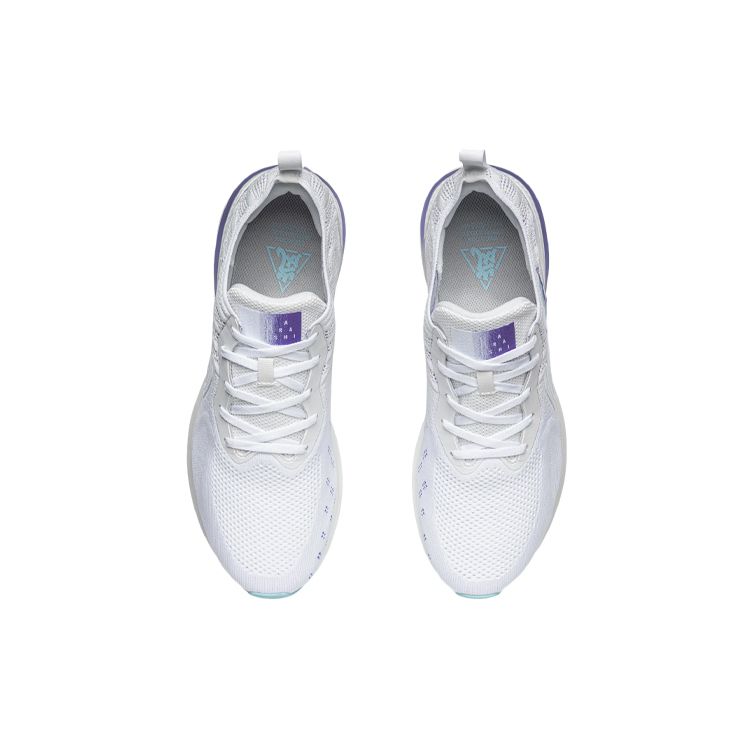 Li Ning Laning Lan Shock Absorbing Non-Slip Wear-Resistant Low-Top Running Shoes Men Sneakers White Purple ARHR131-2