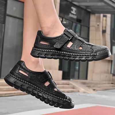 Mode Sommer Herren Sandalen Handgefertigt Leder Herren Freizeitschuhe Outdoor Rutschfeste Sandalen für Herren Strandschuhe Strand Römische Herrenschuhe