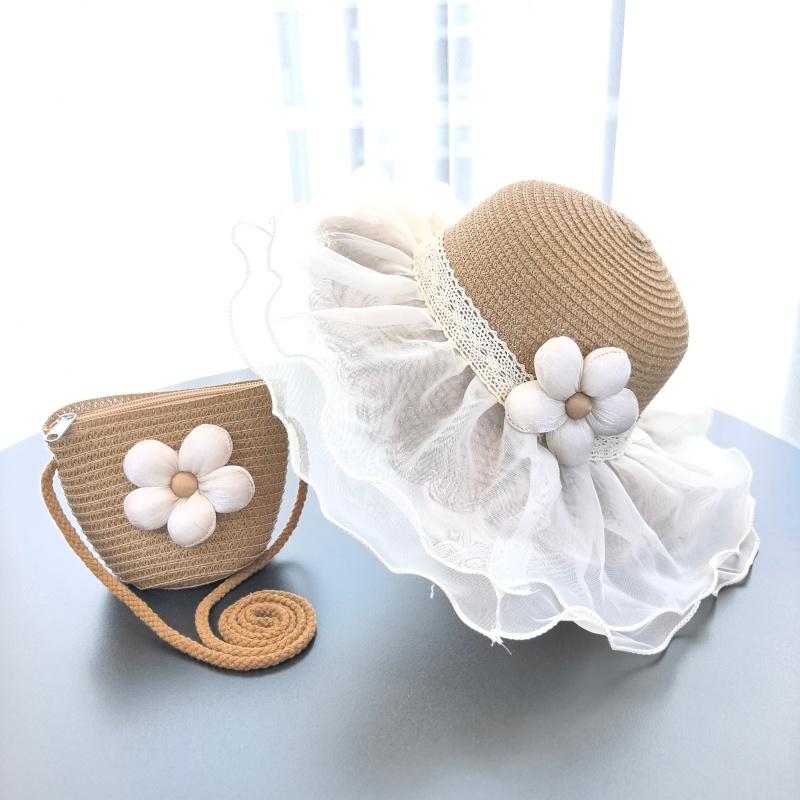 

Sun hat + handbag set (2-piece) - Suitable for little girls outdoor fisherman hats. summer hats for women beach hat 2-7Y хакі
