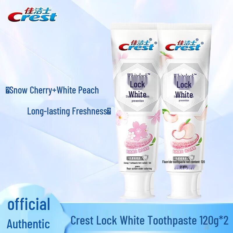 

Crest Dual-Color Whitening Toothpaste (Snow Cherry + White Peach)