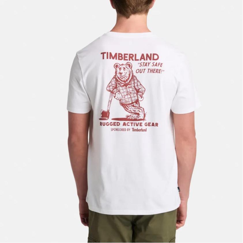 Timberland SS25 Cotton Outdoor Casual Crew Neck Comfortable Breathable Short Sleeve T-Shirt Men T-Shirts White A6B88-100