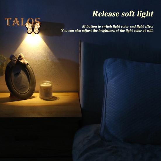 LED Schmetterling Nachtlicht Einstellbare Helligkeit USB Aufladbare Smart Motion Sensor Drahtlose Nachtlicht Nachttisch Lampe