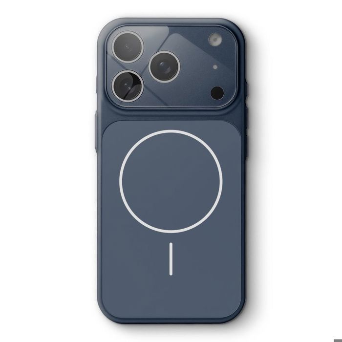 Coque pour iPhone 18 Pro, avec Protection Caméra et Cercle Magnétique - Bleu Marine