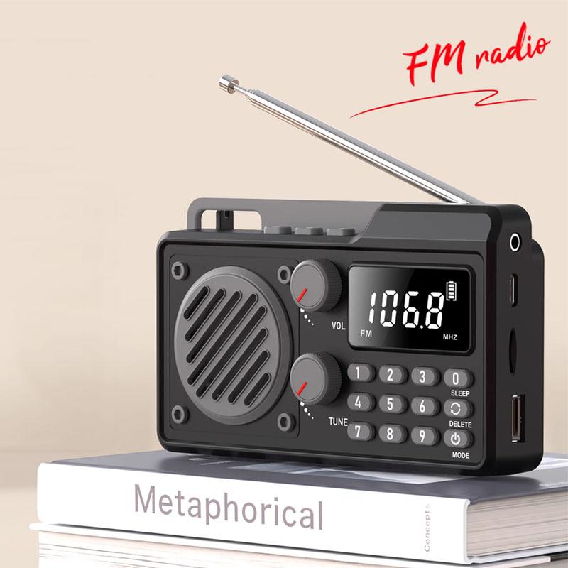 

Mini Full Band Radio Portable FM AM SW DSP Radios Receiver Timed Shutdown Bluetooth Speaker TF USB Music Player 64-108MH 9K/10K чорний